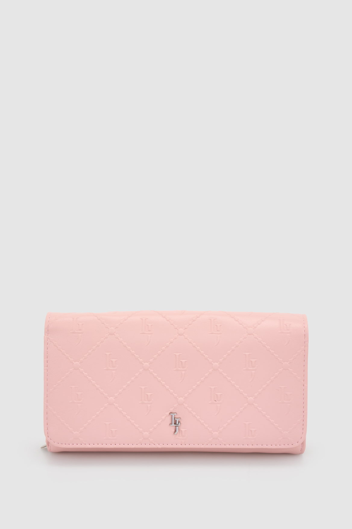 Large wallet shops in pink and black handmade embossed leather