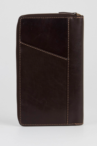 RFID Leather Zip Travel Wallet