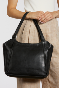 Maya Leather Buckle Tote Bag