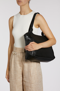 Maya Leather Buckle Tote Bag