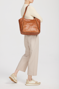 Maya Leather Buckle Tote Bag