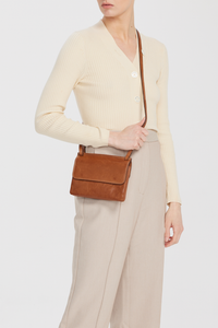 Maya Leather Double Flap Crossbody