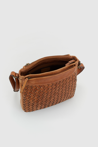 Palma Leather Weave Crossbody Bag