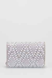 Diamante & Pearl Clutch Bag