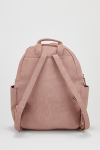 Linen Look Round Top Backpack