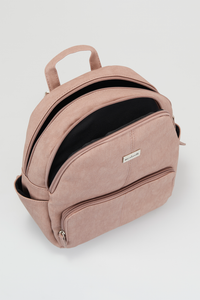 Linen Look Round Top Backpack