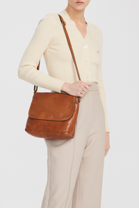 Maya Leather Flap Crossbody Bag