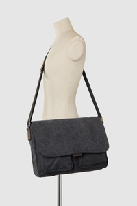 Blake Canvas/Lea Trim Satchel