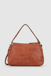 Kyra Woven Handle Leather Hobo Bag