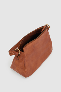 Kyra Woven Handle Leather Hobo Bag