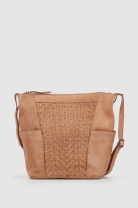 Capri Weave Leather Bucket Bag