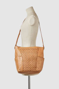 Capri Weave Leather Bucket Bag