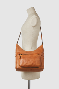 Leo Leather Scoop Crossbody Bag