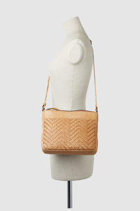 Capri Leather Weave Crossbody Bag