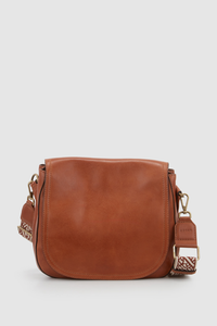 Pia Leather Flap Crossbody Bag