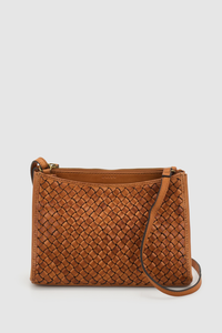 Palma Weave Leather Crossbody Bag