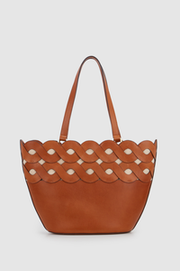 Olena Leather Weave Tote Bag