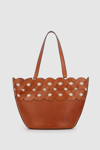 Olena Leather Weave Tote Bag