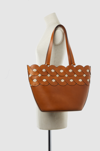 Olena Leather Weave Tote Bag