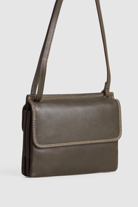 Maya Leather Double Flap Crossbody