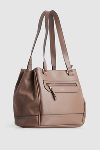 Zip Pocket Panel Tote Bag