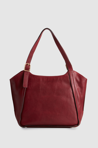 Maya Buckle Leather Tote Bag