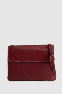 Maya Leather Double Flap Crossbody