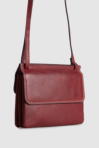 Maya Leather Double Flap Crossbody