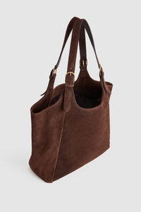 Alexa Leather Suede Tote Bag