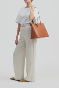 Ivy Leather Buckle Work Tote Bag